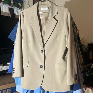 Beautiful Ladies Tan Boss Lady Blazer -2 Button, Quality Jacket, Silky Lined